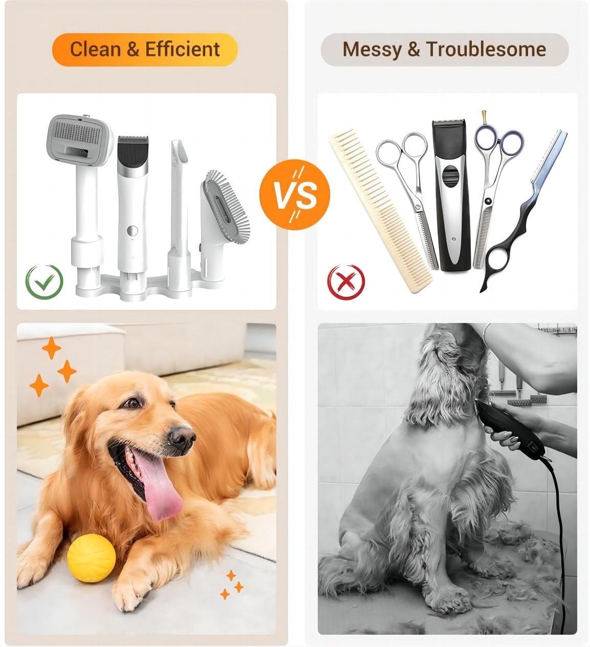 Dog hair outlet vacuum groomer